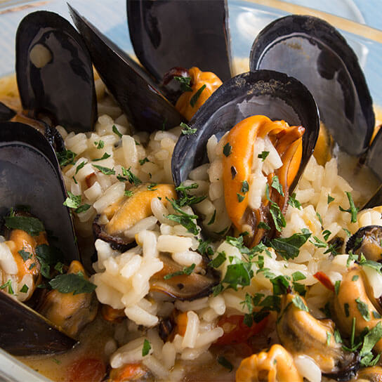 Mussel Pilaf with Tiny Pasta