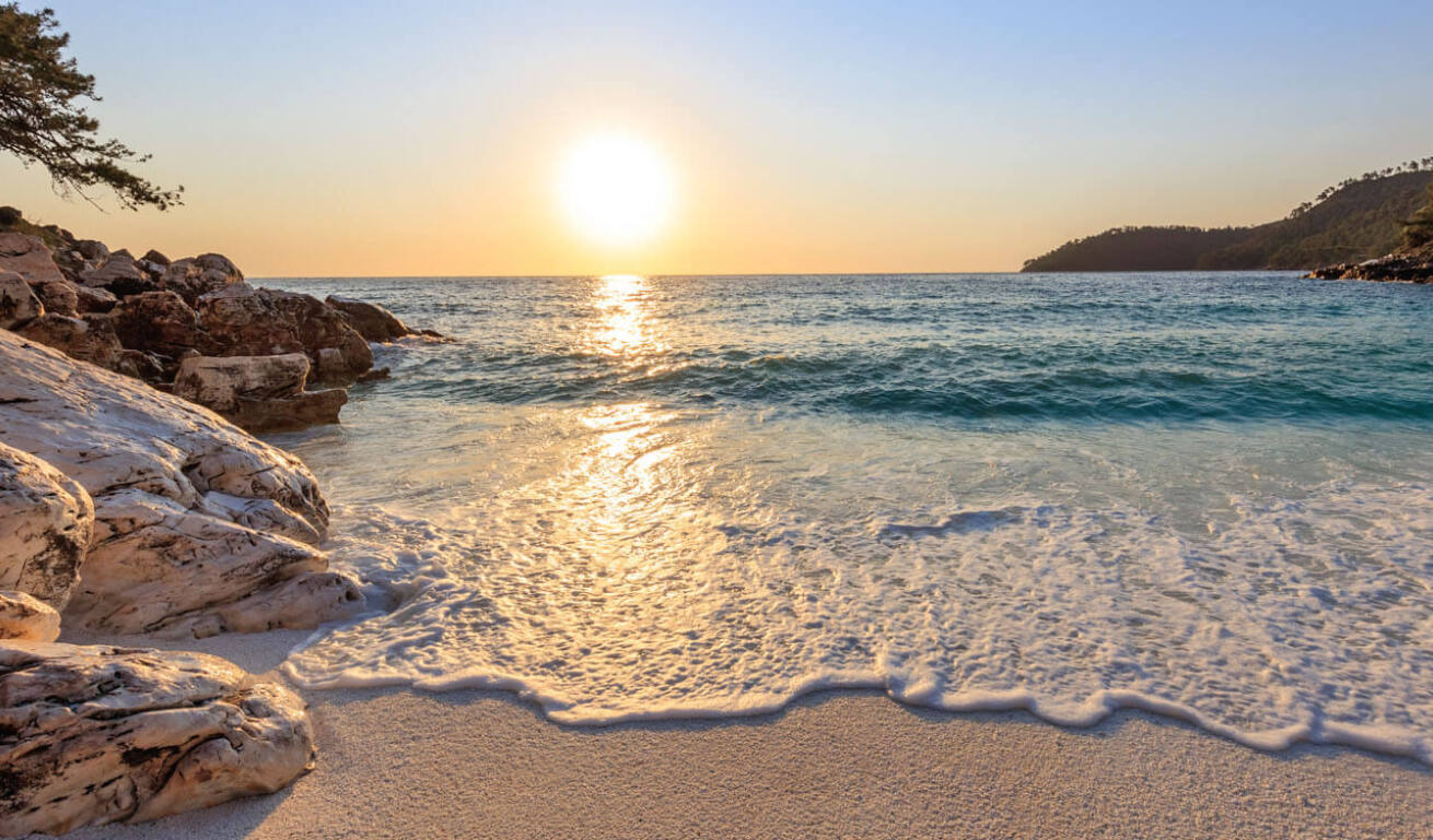 Beach in Thasos during sunset