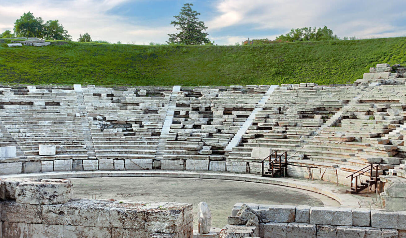 View of the ancient theatre of the town