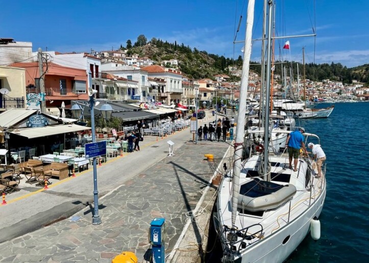 a small port with sailing boats