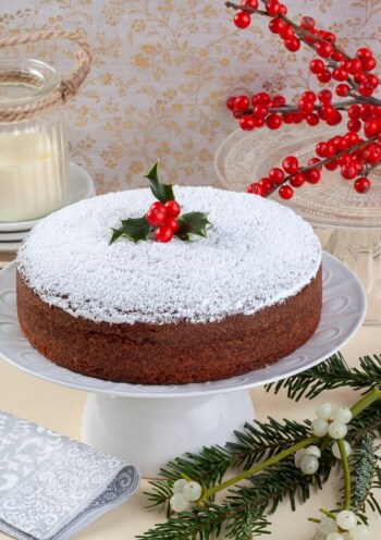 a dish with vasilopita, a traditional greek new year cake