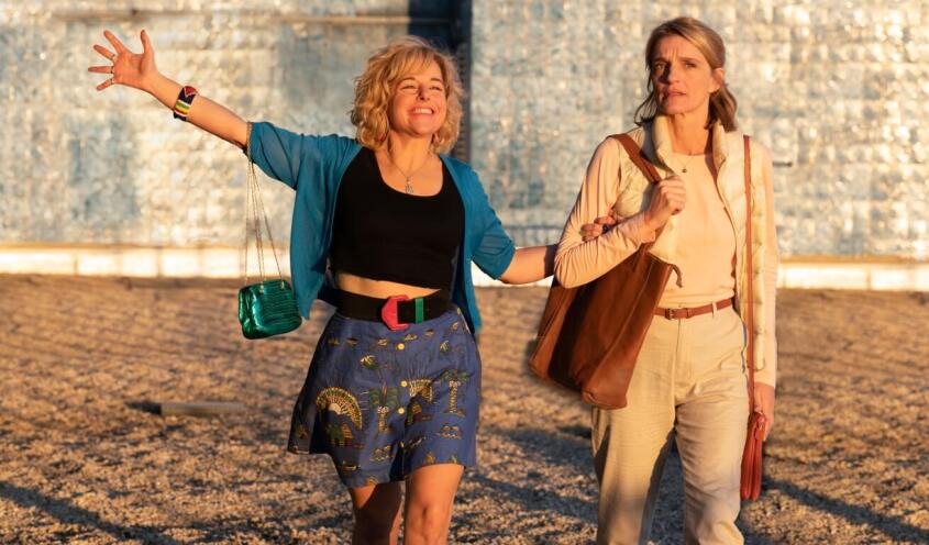 Two women standing